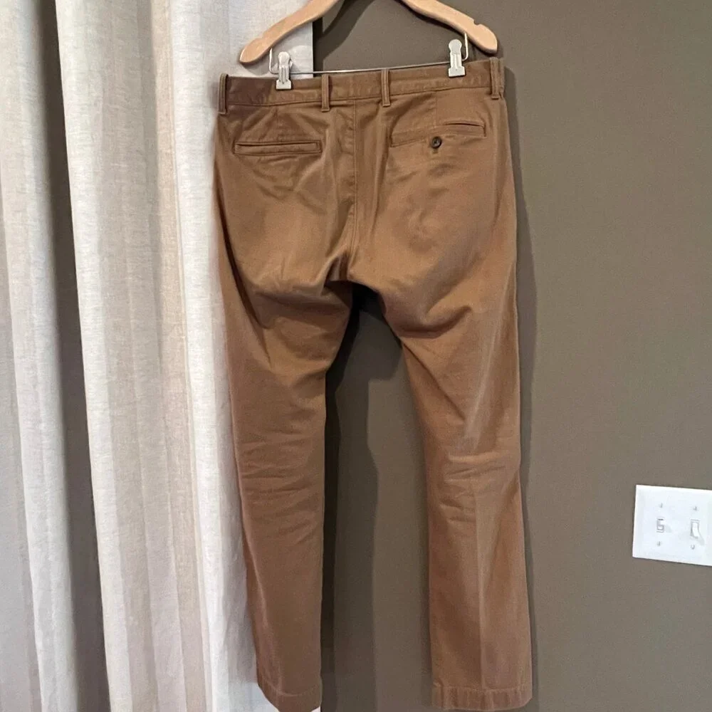 Men's J Crew Flex Camel Brown Slim Straight Leg, Preppy, Academia, W 32 / L 32